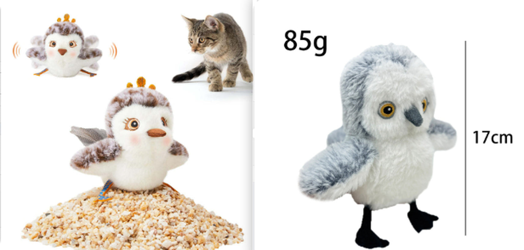 Interactive Cat Plush Toys for Indoor Cats Automatic Flapping Bird Cat Toy USB Rechargeable Electronic Pet Enrichment Toys