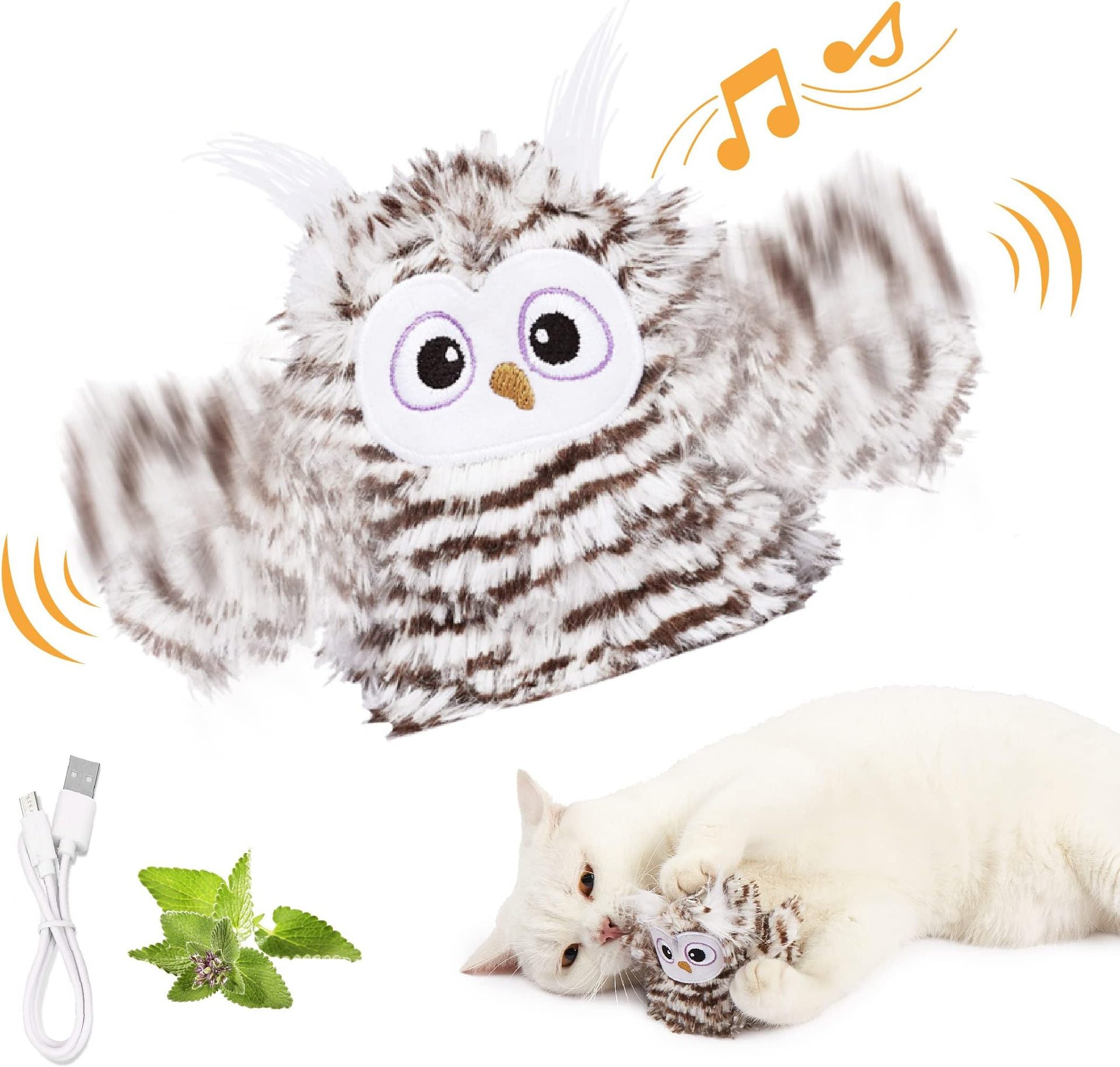 Interactive Cat Plush Toys for Indoor Cats Automatic Flapping Bird Cat Toy USB Rechargeable Electronic Pet Enrichment Toys