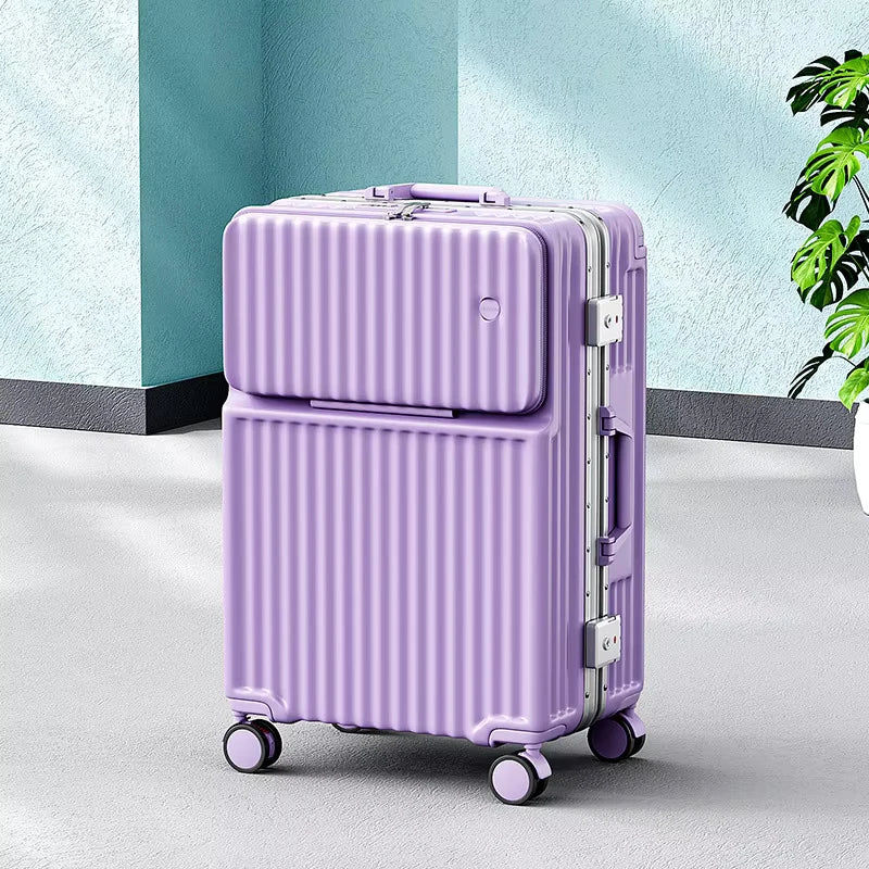 20"22"24"26 Inch Charging Suitcase Front Opening Boarding Multifunctional Trolley Case Laptop Women'S Cabin Luggage