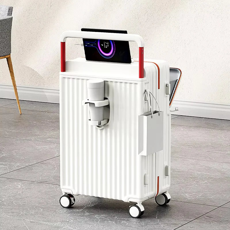 20"22"24"26 Inch Charging Suitcase Front Opening Boarding Multifunctional Trolley Case Laptop Women'S Cabin Luggage