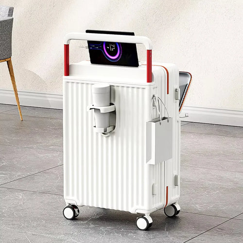 20"22"24"26 Inch Charging Suitcase Front Opening Boarding Multifunctional Trolley Case Laptop Women'S Cabin Luggage