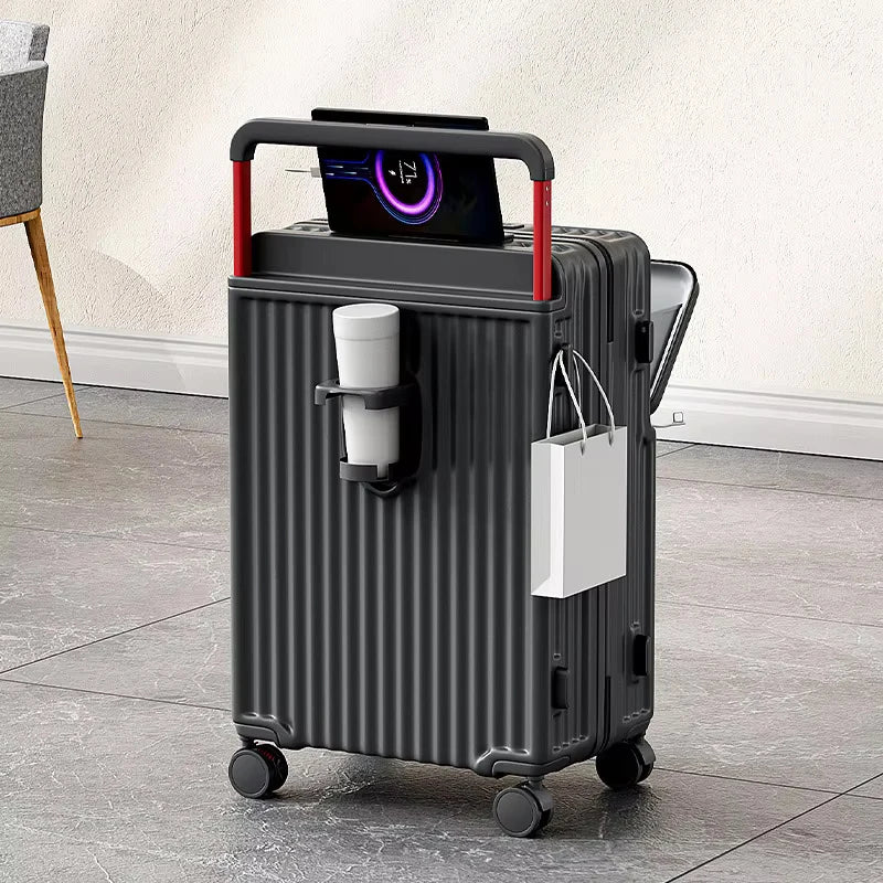 20"22"24"26 Inch Charging Suitcase Front Opening Boarding Multifunctional Trolley Case Laptop Women'S Cabin Luggage