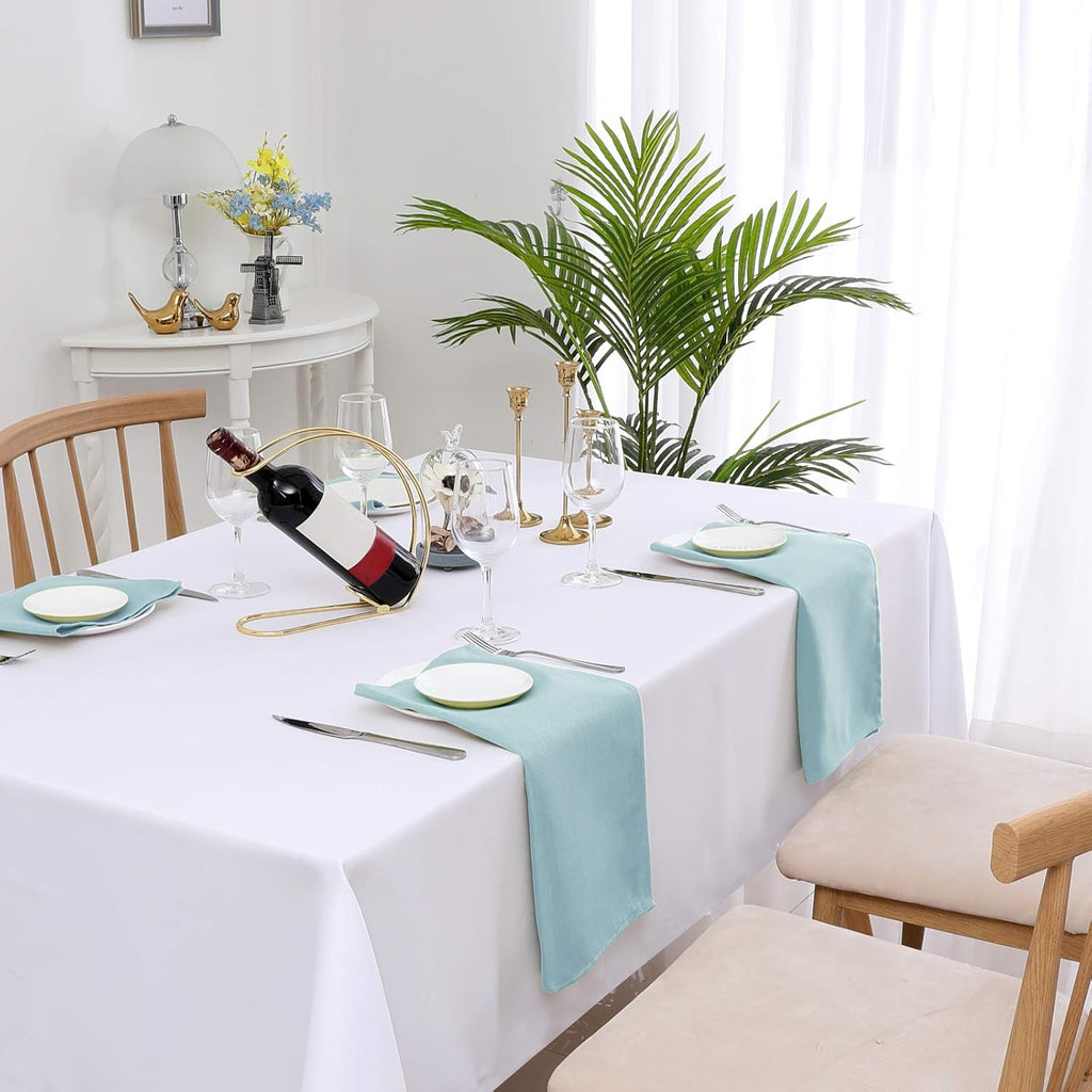 Cloth Napkins Set of 12 (18" X 18") Linen Textured Dinner Napkins Waterproof Extra Soft Thick Durable Reusable Napkins with Hemmed Edges for Dinners, Weddings and Everyday Use, Aqua
