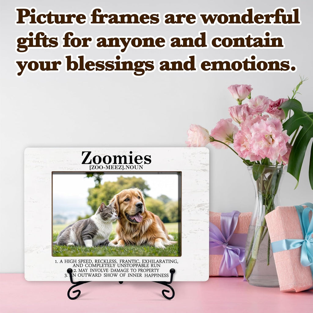 Dog Picture Frame for Dog Lovers, Dog Themed Gifts for Birthday Christmas Thanksgiving, Zoomies Definition Photo Frame, Dog Room Decor Gifts for Women Friends Sister Dog Mom Dog Owner Pet Lover -24
