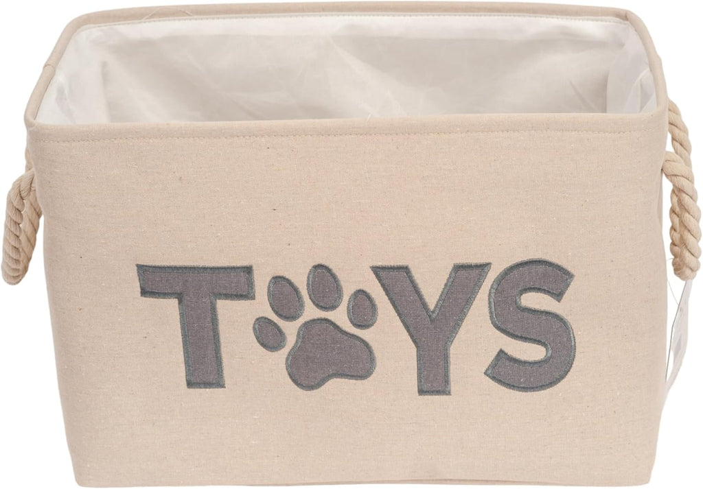Collapsible Fabric Dog Toy Storage Bin – Durable, Stylish, Space-Saving Organizer for Pet Toys & Accessories – Neutral Design
