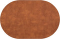 Faux Leather Placemats Set of 6, Heat Resistant Oval Placemats 12" X 18", Waterproof Non-Slip Dining Table Mats for Kitchen Farmhouse Modern Home Decor