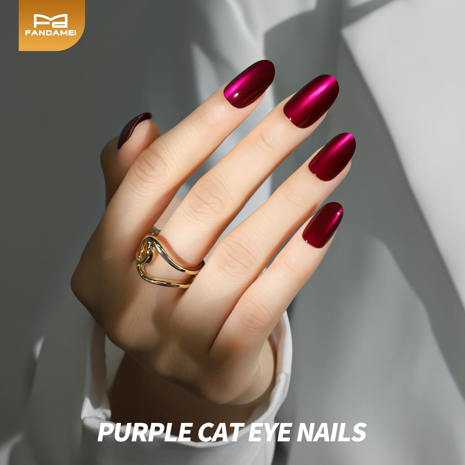 Press on Nails, 24 Colors 576PCS Cat Eye Press on Nails Short Oval, Glitter Fake Nails, Press on Nails French Tip Natural Glossy Nails for Nail Art