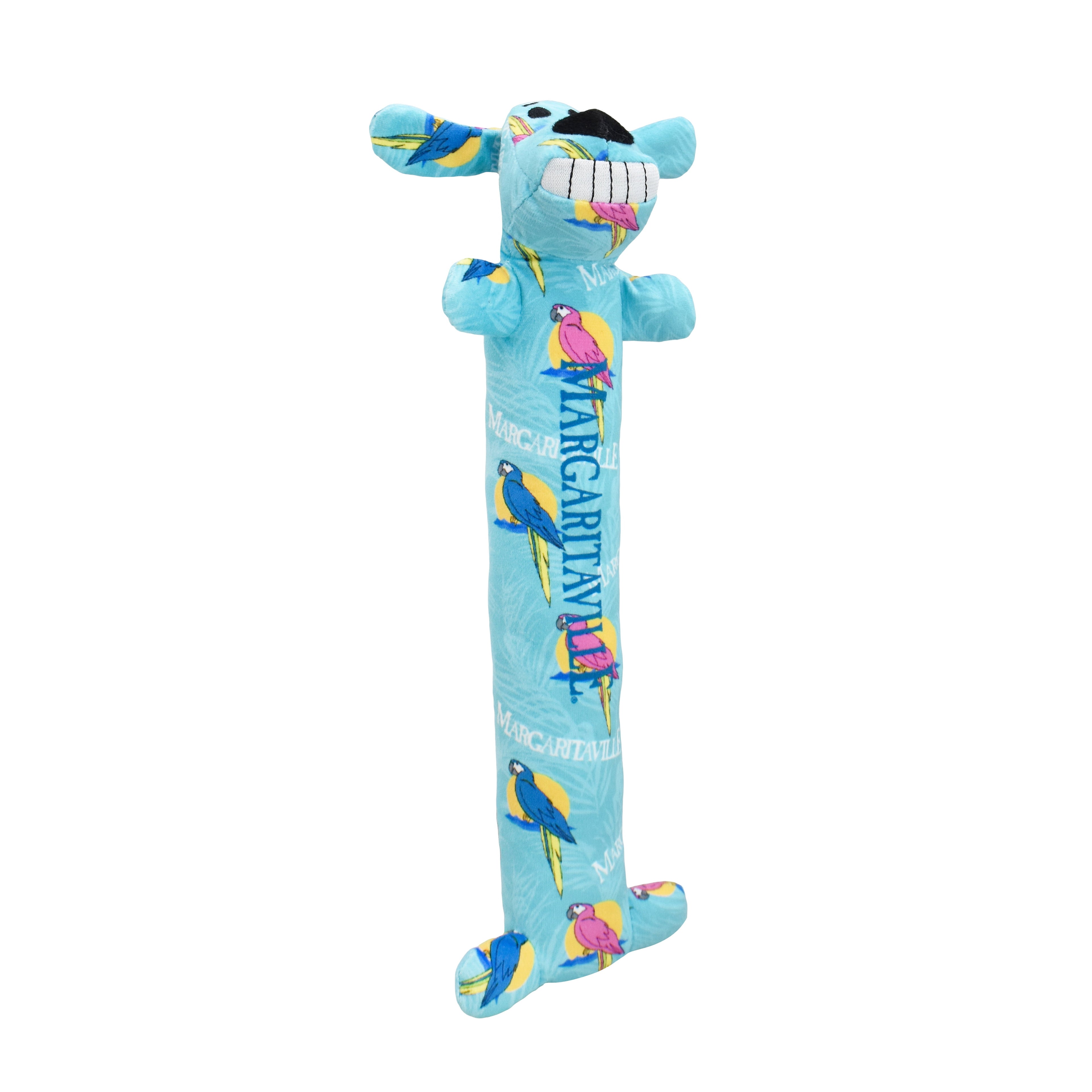 Margaritaville Summer Loofa Dog, Plush Dog Toy, 2 Pack with Tropical Patterns