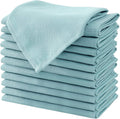 Cloth Napkins Set of 12 (18" X 18") Linen Textured Dinner Napkins Waterproof Extra Soft Thick Durable Reusable Napkins with Hemmed Edges for Dinners, Weddings and Everyday Use, Aqua