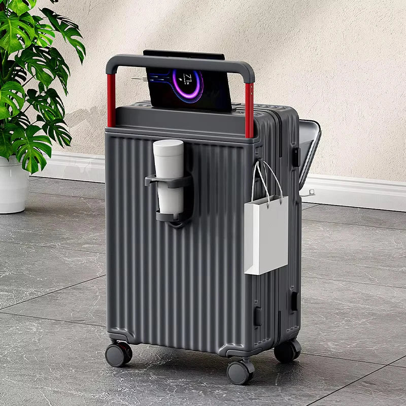 20"22"24"26 Inch Charging Suitcase Front Opening Boarding Multifunctional Trolley Case Laptop Women'S Cabin Luggage