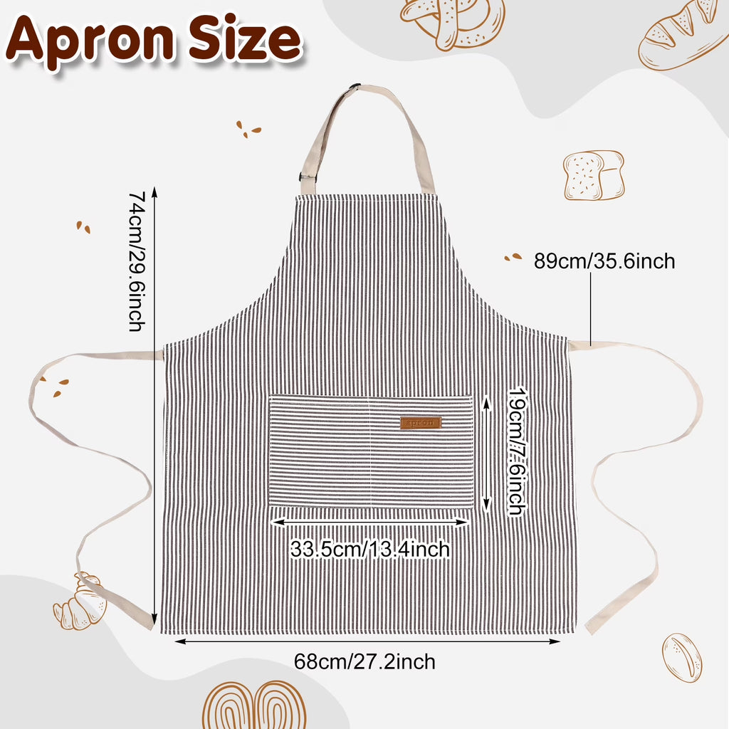 2 Pack Chef Aprons for Cooking & Baking - Soft Restaurant Quality Kitchen Aprons with Adjustable Neck & Long Tie, 2 Pockets Protective Aprons for Men & Women, BBQ Grilling Baking