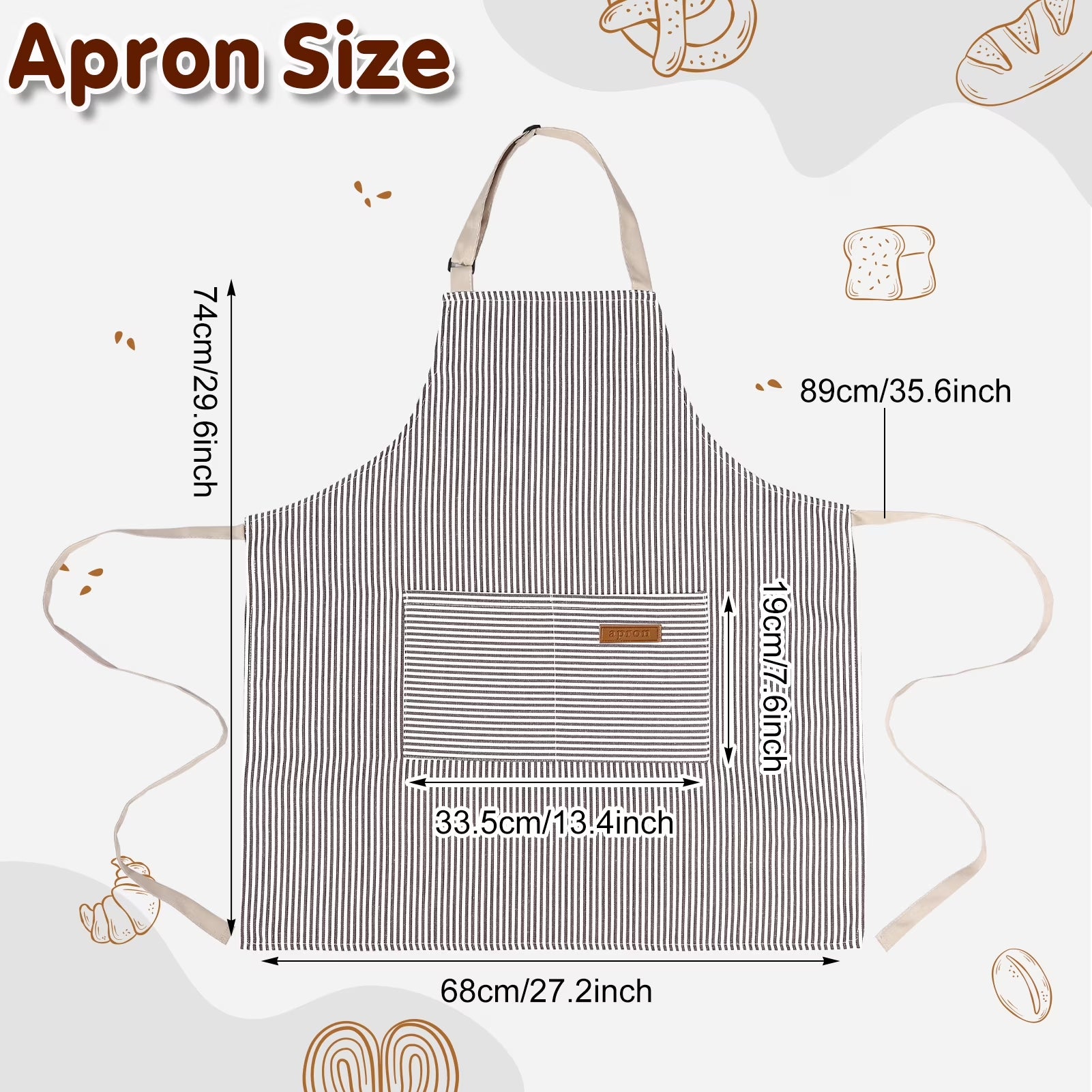 2 Pack Chef Aprons for Cooking & Baking - Soft Restaurant Quality Kitchen Aprons with Adjustable Neck & Long Tie, 2 Pockets Protective Aprons for Men & Women, BBQ Grilling Baking