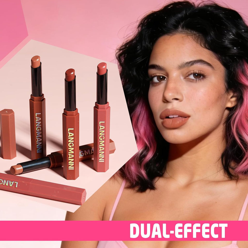 10Pcs Velvet Matte Lipstick Nude Matte Soft Dark Color Stick High Pigmented Long-Lasting Waterproof Lip Stick Lip Balm Beauty Cosmetics Gift for Women(Curated 10-Shade Set)
