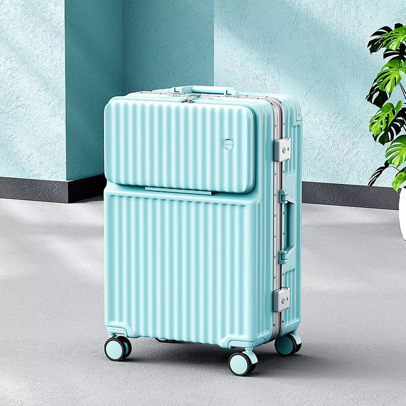 20"22"24"26 Inch Charging Suitcase Front Opening Boarding Multifunctional Trolley Case Laptop Women'S Cabin Luggage