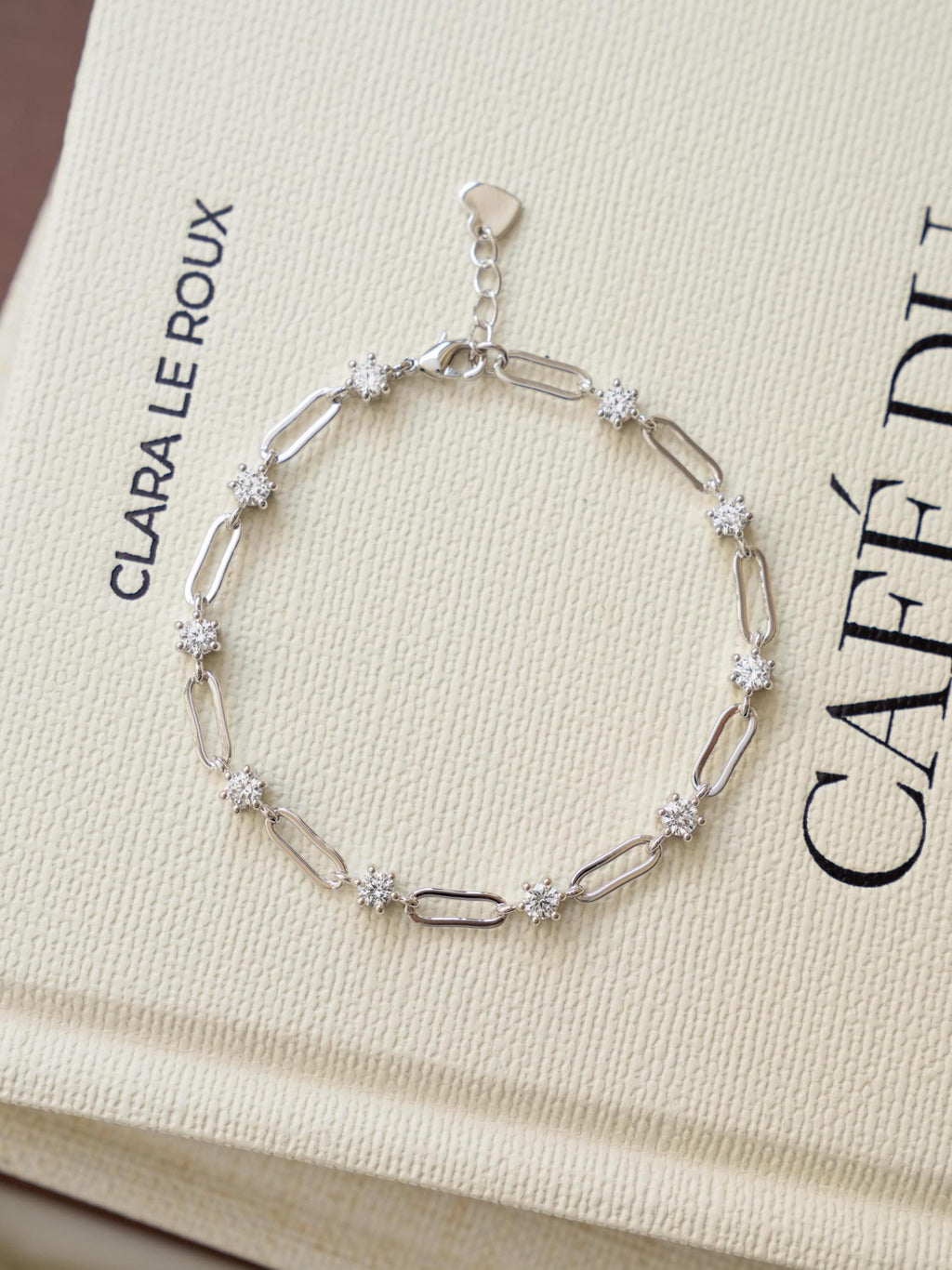 Paperclip Chain and Diamond Link Bracelet, Dainty Bracelet, Chain Bracelet, Minimalist Stackable Gold Bracelet, Gold Bracelet for Women